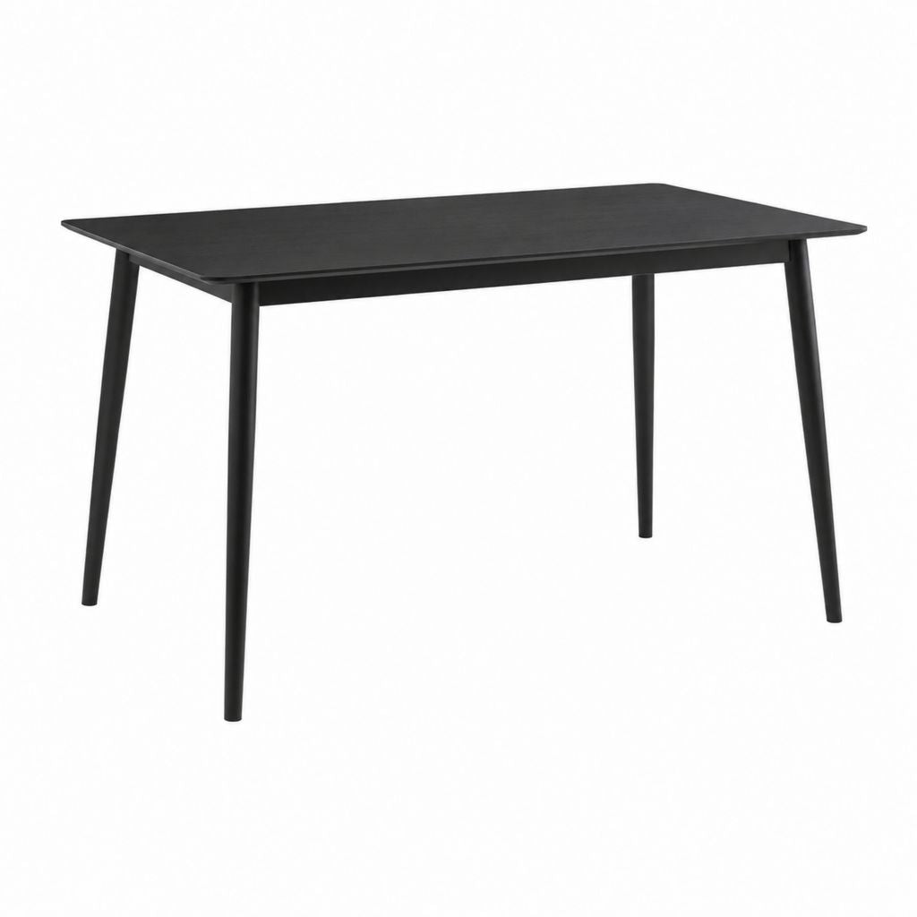 Table à manger rectangulaire noire en panneau MDF et acier 120 x 80 x 75 cm