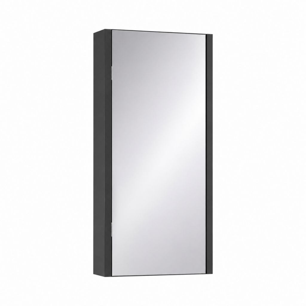 Armoire à miroir de salle de bain noire en MDF 90 x 30 x 18 cm