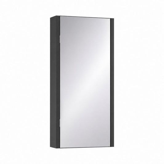 Armoire à miroir de salle de bain noire en MDF 90 x 30 x 18 cm
